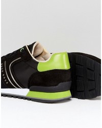 schwarze Wildleder Turnschuhe von Boss Green