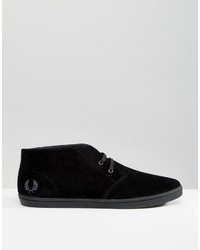 schwarze Wildleder Turnschuhe von Fred Perry