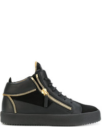 schwarze Wildleder Turnschuhe von Giuseppe Zanotti Design