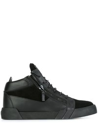 schwarze Wildleder Turnschuhe von Giuseppe Zanotti Design