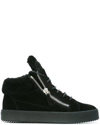 schwarze Wildleder Turnschuhe von Giuseppe Zanotti Design