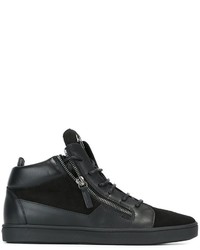 schwarze Wildleder Turnschuhe von Giuseppe Zanotti Design