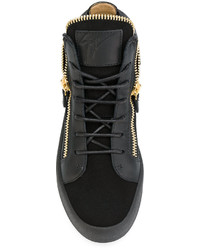 schwarze Wildleder Turnschuhe von Giuseppe Zanotti Design