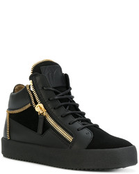 schwarze Wildleder Turnschuhe von Giuseppe Zanotti Design