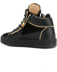 schwarze Wildleder Turnschuhe von Giuseppe Zanotti Design