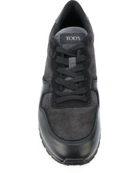 schwarze Wildleder Turnschuhe von Tod's