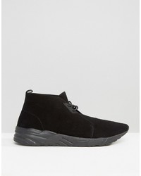 schwarze Wildleder Turnschuhe von Asos