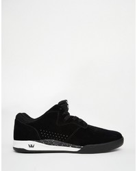 schwarze Wildleder Turnschuhe von Supra