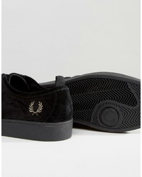 schwarze Wildleder Turnschuhe von Fred Perry