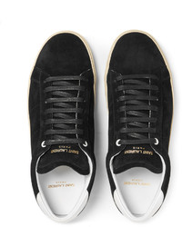 schwarze Wildleder Turnschuhe von Saint Laurent