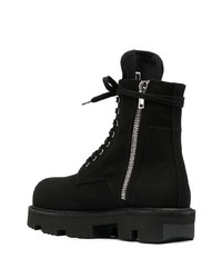 schwarze Wildlederarbeitsstiefel von Rick Owens DRKSHDW