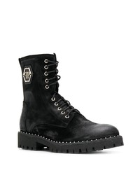 schwarze Wildlederarbeitsstiefel von Philipp Plein