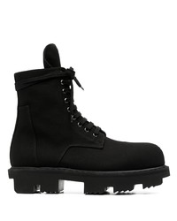 schwarze Wildlederarbeitsstiefel von Rick Owens DRKSHDW