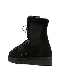 schwarze Wildlederarbeitsstiefel von White Mountaineering