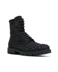 schwarze Wildlederfreizeitstiefel von Philipp Plein