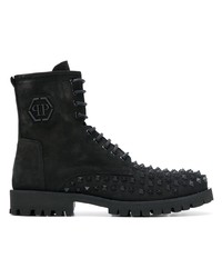 schwarze Wildlederfreizeitstiefel von Philipp Plein