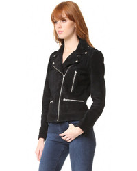 schwarze Wildlederjacke von Just Female