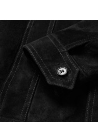 schwarze Wildlederjacke von Saint Laurent