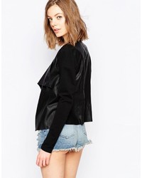 schwarze Wildlederjacke von Only