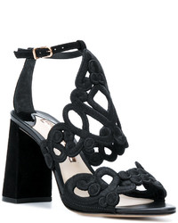 schwarze Wildledersandalen von Sophia Webster