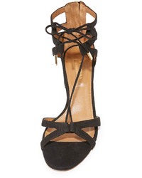 schwarze Wildledersandalen von Aquazzura