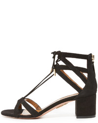 schwarze Wildledersandalen von Aquazzura