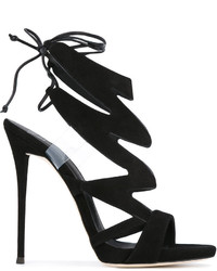 schwarze Wildledersandalen von Giuseppe Zanotti Design