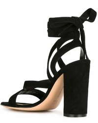 schwarze Wildledersandalen von Gianvito Rossi