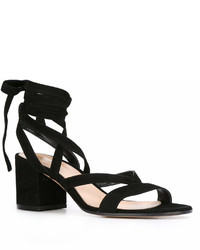 schwarze Wildledersandalen von Gianvito Rossi