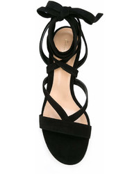 schwarze Wildledersandalen von Gianvito Rossi