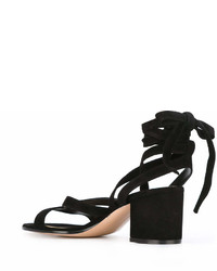 schwarze Wildledersandalen von Gianvito Rossi