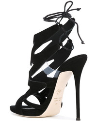 schwarze Wildledersandalen von Giuseppe Zanotti Design