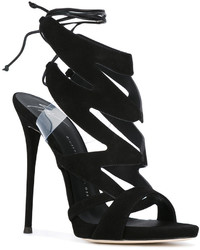 schwarze Wildledersandalen von Giuseppe Zanotti Design