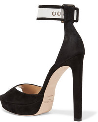 schwarze Wildledersandalen von Jimmy Choo