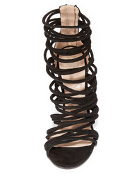 schwarze Wildledersandalen von Giambattista Valli