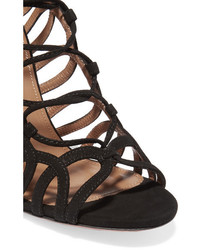 schwarze Wildledersandalen von Aquazzura