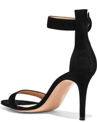 schwarze Wildledersandalen von Gianvito Rossi