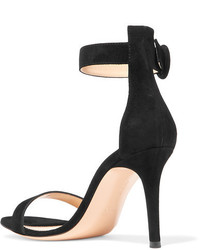 schwarze Wildledersandalen von Gianvito Rossi