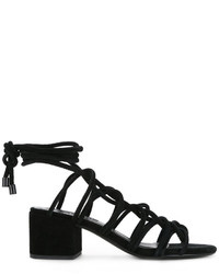 schwarze Wildledersandalen von Senso