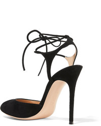 schwarze Wildledersandalen von Gianvito Rossi