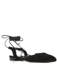 schwarze Wildledersandalen von Saint Laurent