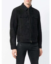 schwarze Shirtjacke aus Wildleder von Ajmone