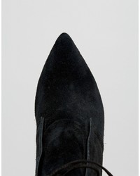 schwarze Wildlederstiefel von Asos