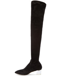 schwarze Wildlederstiefel von Charlotte Olympia