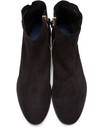 schwarze Wildlederstiefel von Paul Smith