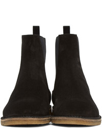 schwarze Wildlederstiefel von Saint Laurent