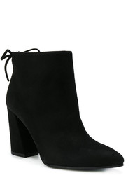 schwarze Wildlederstiefel von Stuart Weitzman