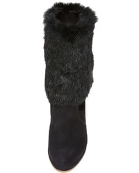 schwarze Wildlederstiefel von MICHAEL Michael Kors