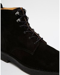 schwarze Wildlederstiefel von Paul Smith