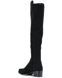 schwarze Wildlederstiefel von Stuart Weitzman